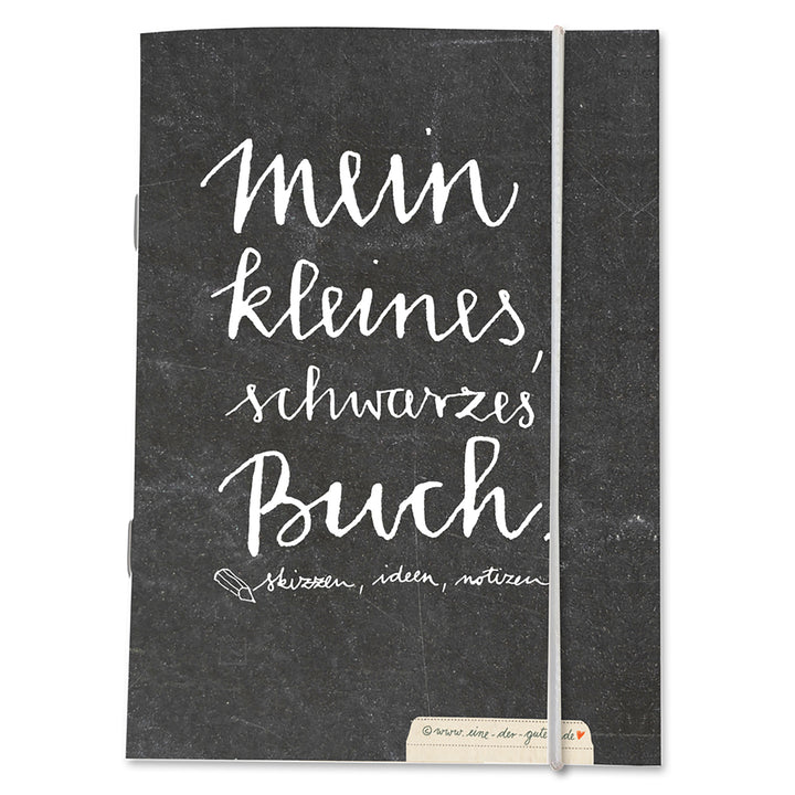 Mein kleines schwarzes Buch - handliches Notizbuch für kreative Skizzen, Ideen und Notizen, schwarz, A6 mit Gummiband