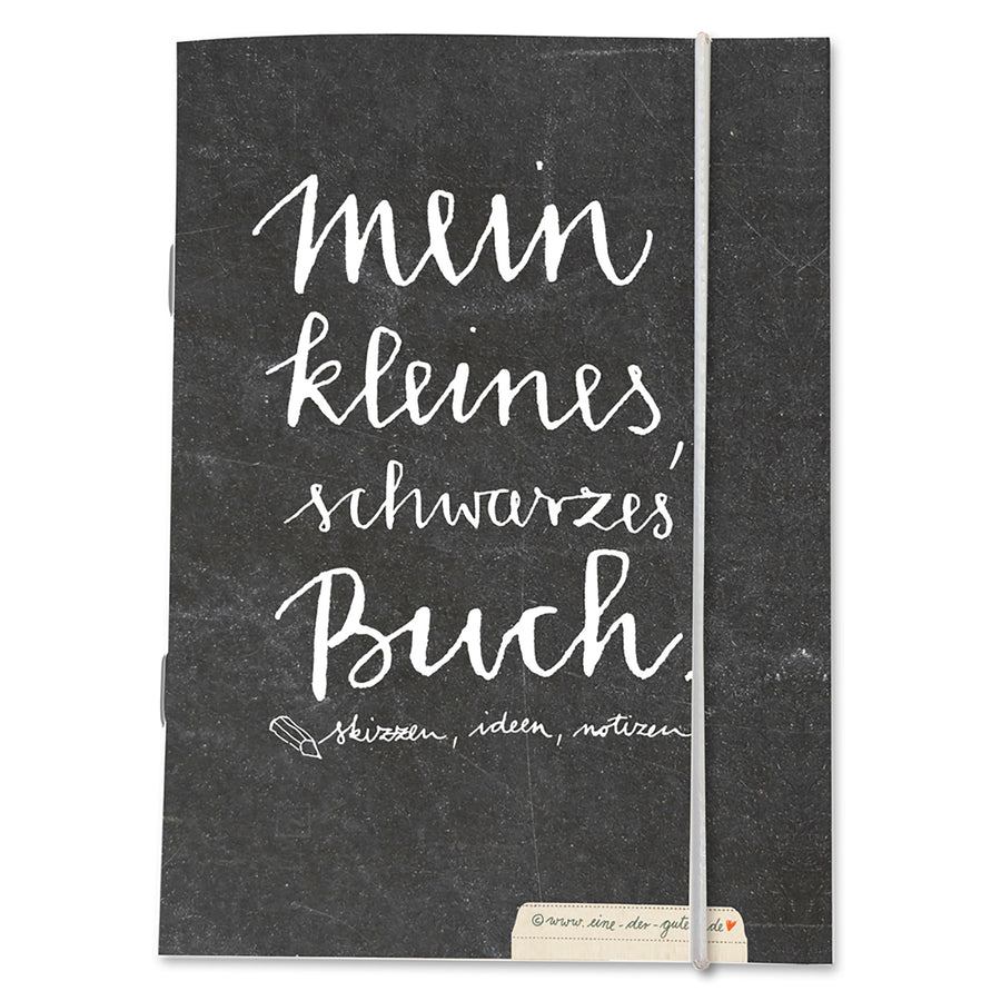 Mein kleines schwarzes Buch - handliches Notizbuch für kreative Skizzen, Ideen und Notizen, schwarz, A6 mit Gummiband