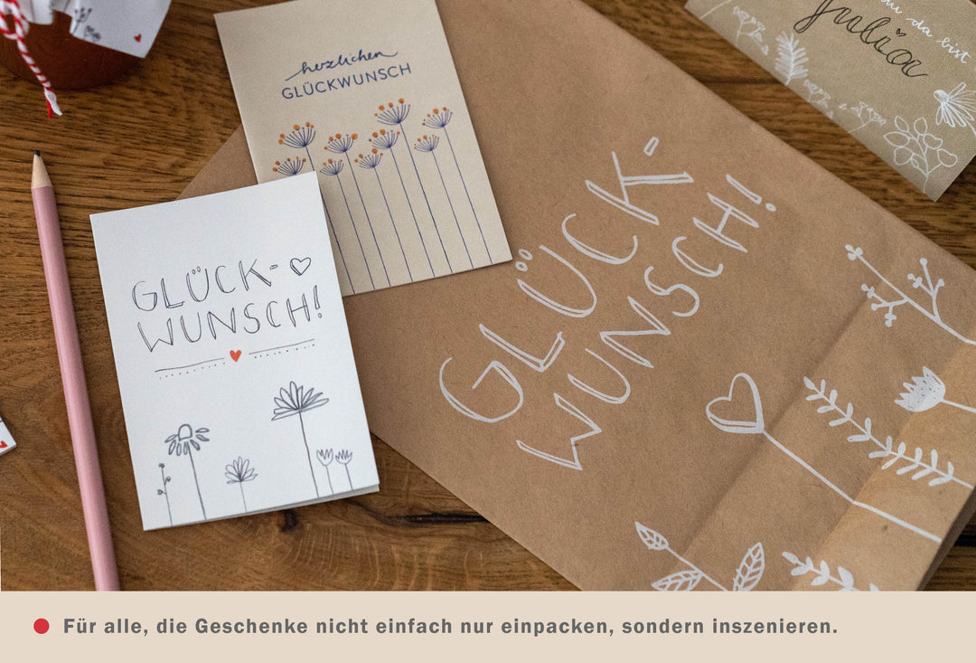 Geschenkanhänger Glückwunsch, Anhänger Namensschild Glückwunschkarte, mini Klappkarten, Geburtstag