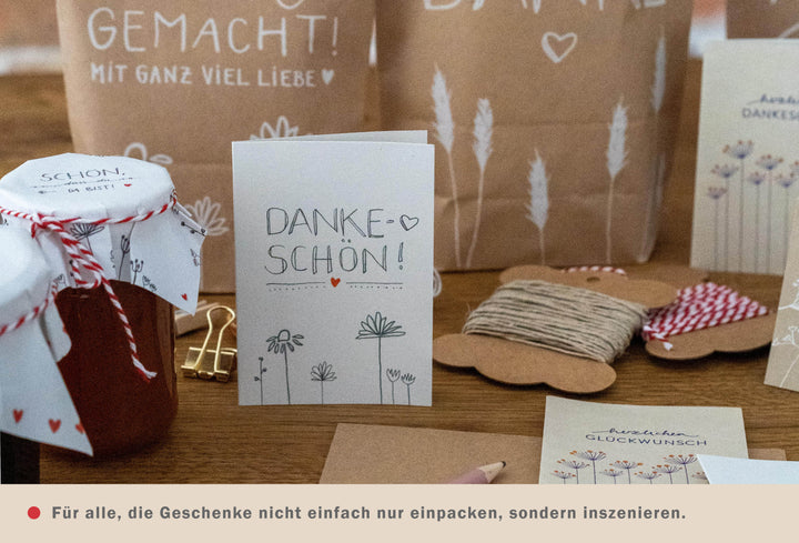 Geschenkanhänger Dankeschön, Anhänger Namensschild Tischkarte, Danksagung Geschenk beschriften, Weiß