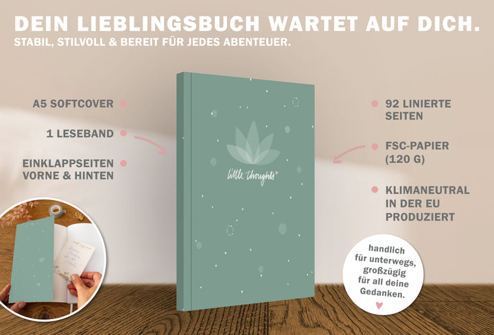 Klassisches Tagebuch liniert für Mädchen, Teenager und Erwachsene im modernen Blumen Design