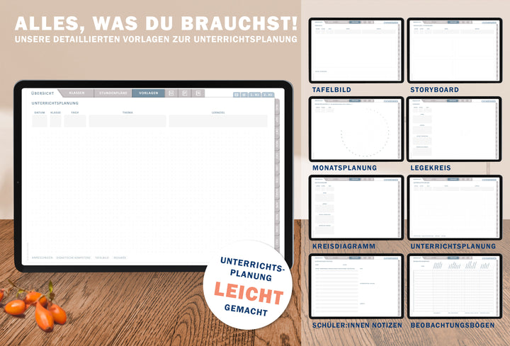 Lehrerkalender digital 2025 2026 | digitaler Lehrerplaner für Unterrichtsvorbereitung & Planung | Schulplaner im Querformat, Schuljahr 2025/26
