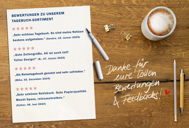 Tagebuch hübsches Blumen Design in creme altrosa