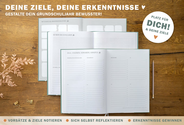 Lehrerkalender 2025 2026 | A4 Grundschulplaner für Unterrichtsvorbereitung & Schuljahr Planung | 1 Doppelseite pro Woche | klimaneutral, mint mit Blumen