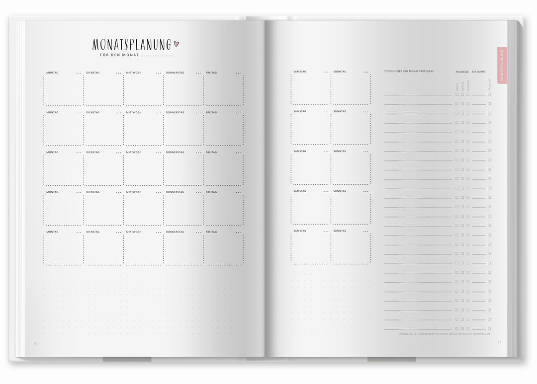 XXL Hochzeitsplaner mit vielen Checklisten, Zeitplan, To-do-Listen, Wedding Planner als Notizbuch, 184 S., A4, Hardcover, weiß, Recyclingpapier, klimaneutral gedruckt