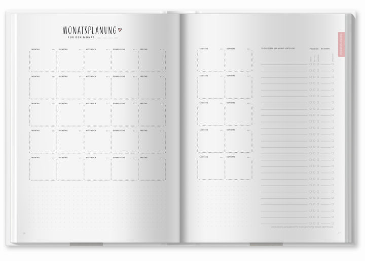 XXL Hochzeitsplaner mit vielen Checklisten, Zeitplan, To-do-Listen, Wedding Planner als Notizbuch, 184 S., A4, Hardcover, weiß, Recyclingpapier, klimaneutral gedruckt