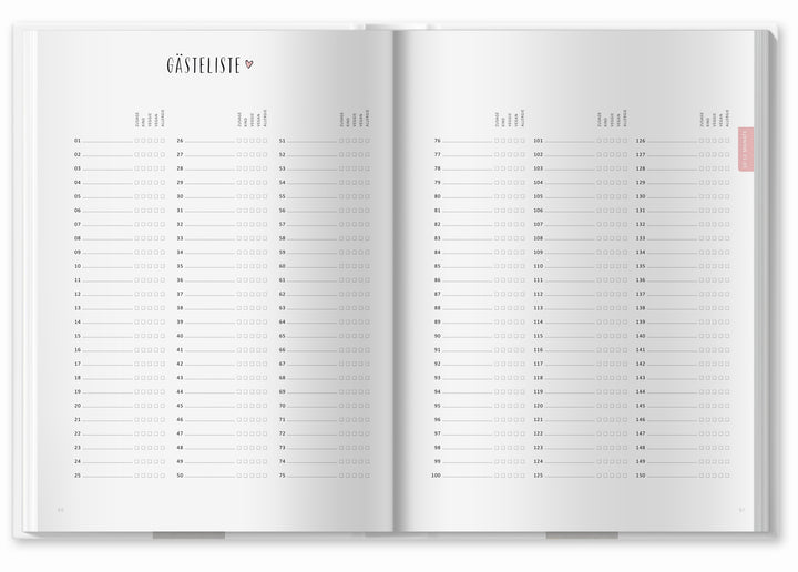 XXL Hochzeitsplaner mit vielen Checklisten, Zeitplan, To-do-Listen, Wedding Planner als Notizbuch, 184 S., A4, Hardcover, weiß, Recyclingpapier, klimaneutral gedruckt