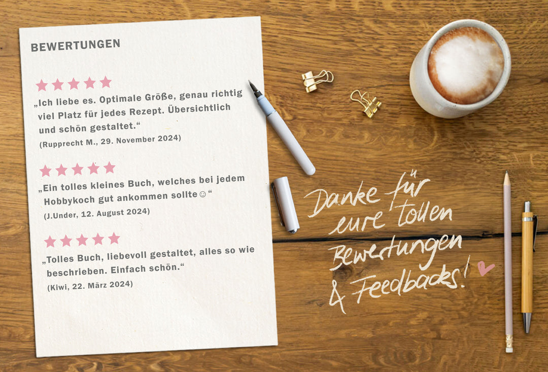 Rezeptbuch zum Selberschreiben - selbst gemacht! - DIY Kochbuch für deine besten Rezepte, Kreatives Geburtstagsgeschenk, Weiß, Hardcover, 17x24 cm