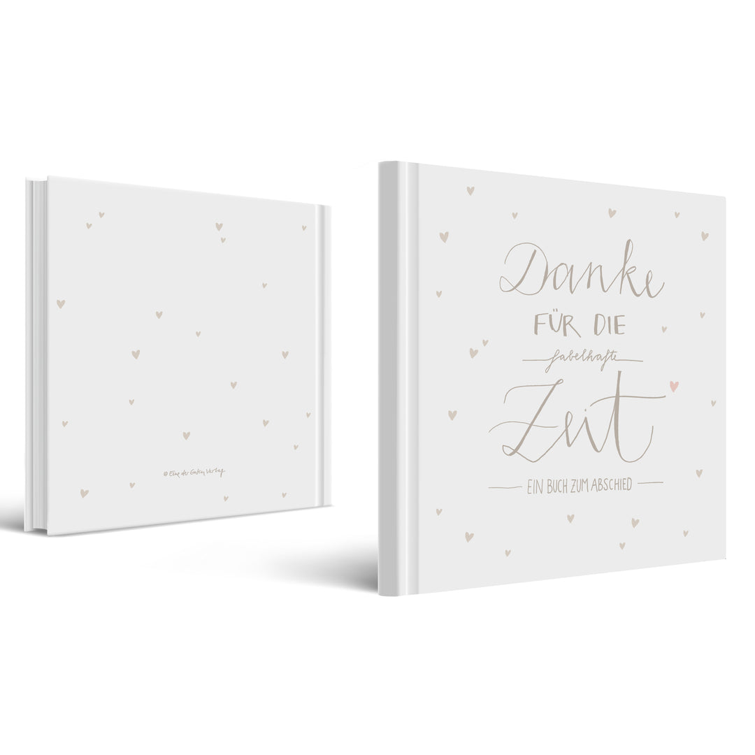 Abschiedsbuch für Kollegen, Lehrer, Freunde - Danke für die fabelhafte Zeit - Abschiedsgeschenk, Weiß Beige, 100 Blanko Seiten, Hardcover, 120g FSC papier