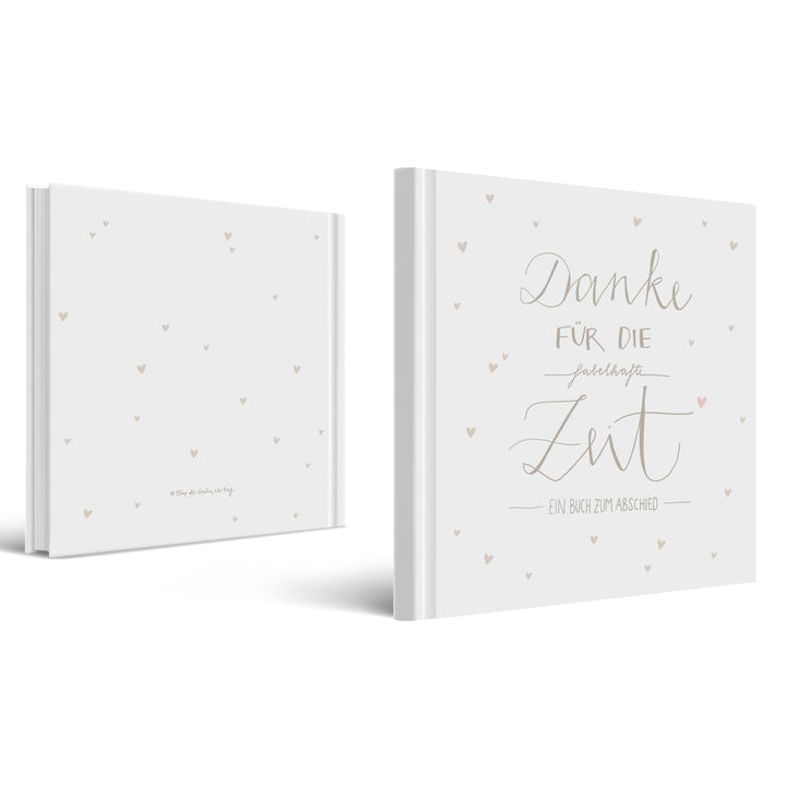 Abschiedsbuch für Kollegen, Lehrer, Freunde - Danke für die fabelhafte Zeit - Abschiedsgeschenk, Weiß Beige, 100 Blanko Seiten, Hardcover, 120g FSC papier