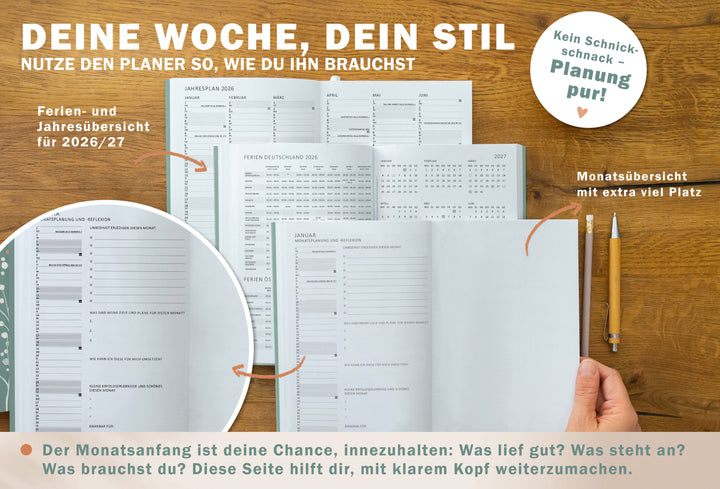 A5 Terminkalender 2026 mit blanko Seiten liniert für To-Do & Check-Listen zum Abhaken