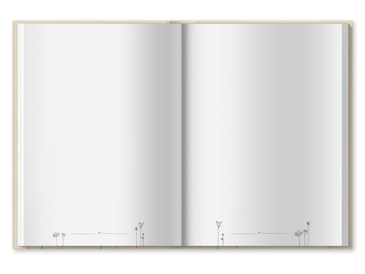 Hochzeitsgästebuch Creme - Schön dass du da bist | Gästebuch für Hochzeit, Geburtstag, Taufe | klimaneutrales FSC-Papier | 17x24 cm, Hardcover, robuste Fadenheftung