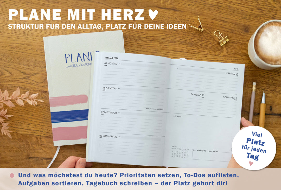 Jahresübersicht Terminkalender 2026 als Hausaufgabenheft oder Schülerkalender verwendbar