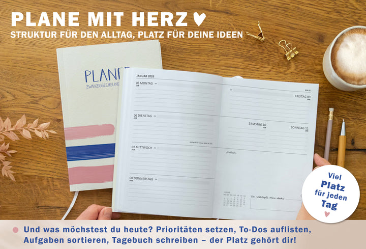 Jahresübersicht Terminkalender 2026 als Hausaufgabenheft oder Schülerkalender verwendbar