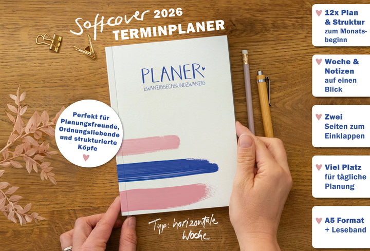 Terminkalender 2026 als Hausaufgabenheft oder Schülerkalender verwendbar, Mädchen & Teenager