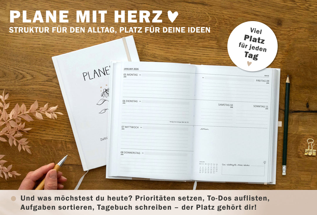 Jahresübersicht Terminkalender 2026 als Hausaufgabenheft oder Schülerkalender verwendbar