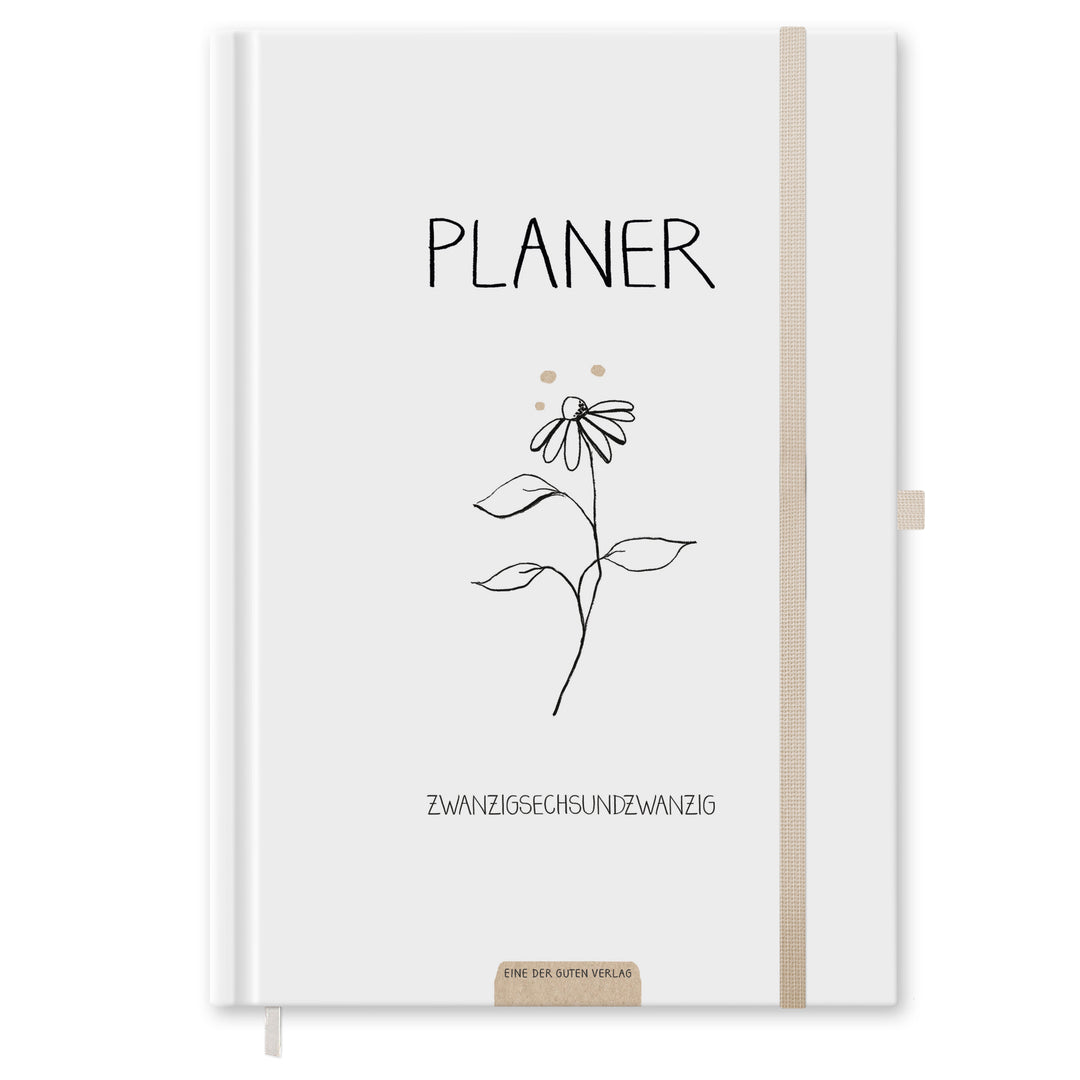 Kalender 2026 weiß beige mit Hilfestellungen für mehr Achtsamkeit