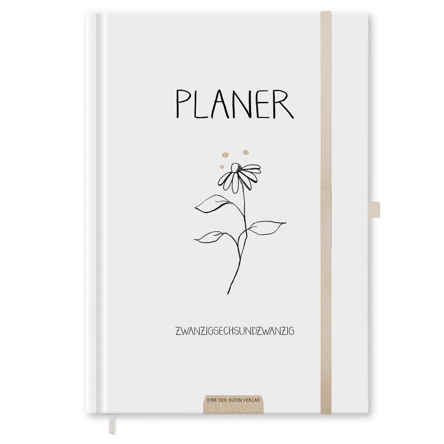 Kalender 2026 weiß beige mit Hilfestellungen für mehr Achtsamkeit