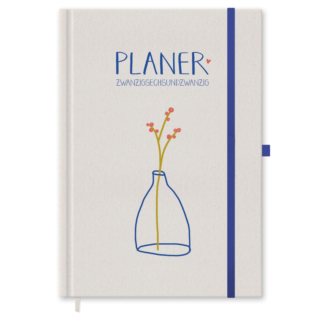 Kalender 2026 blau beige mit Hilfestellungen für mehr Achtsamkeit