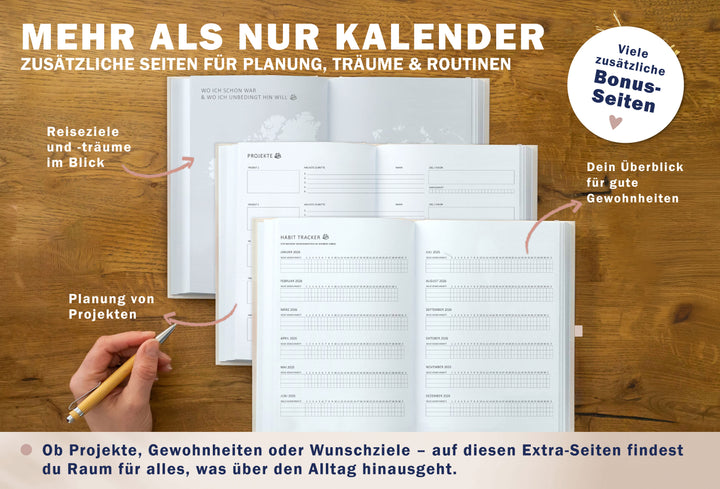 Terminkalender 2026 als Hausaufgabenheft oder Schülerkalender verwendbar, Mädchen & Teenager