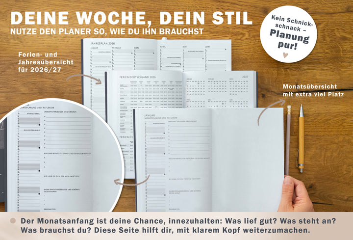 Terminkalender 2026 als Hausaufgabenheft oder Schülerkalender verwendbar, Mädchen & Teenager