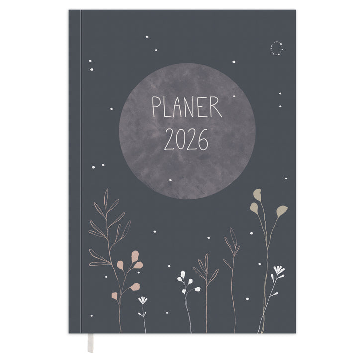 Kalender 2026 blau mit Hilfestellungen für mehr Achtsamkeit