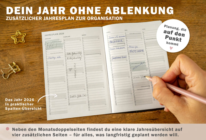 Jahresübersicht Schulferien Terminkalender 2026 als Hausaufgabenheft oder Schülerkalender verwendbar