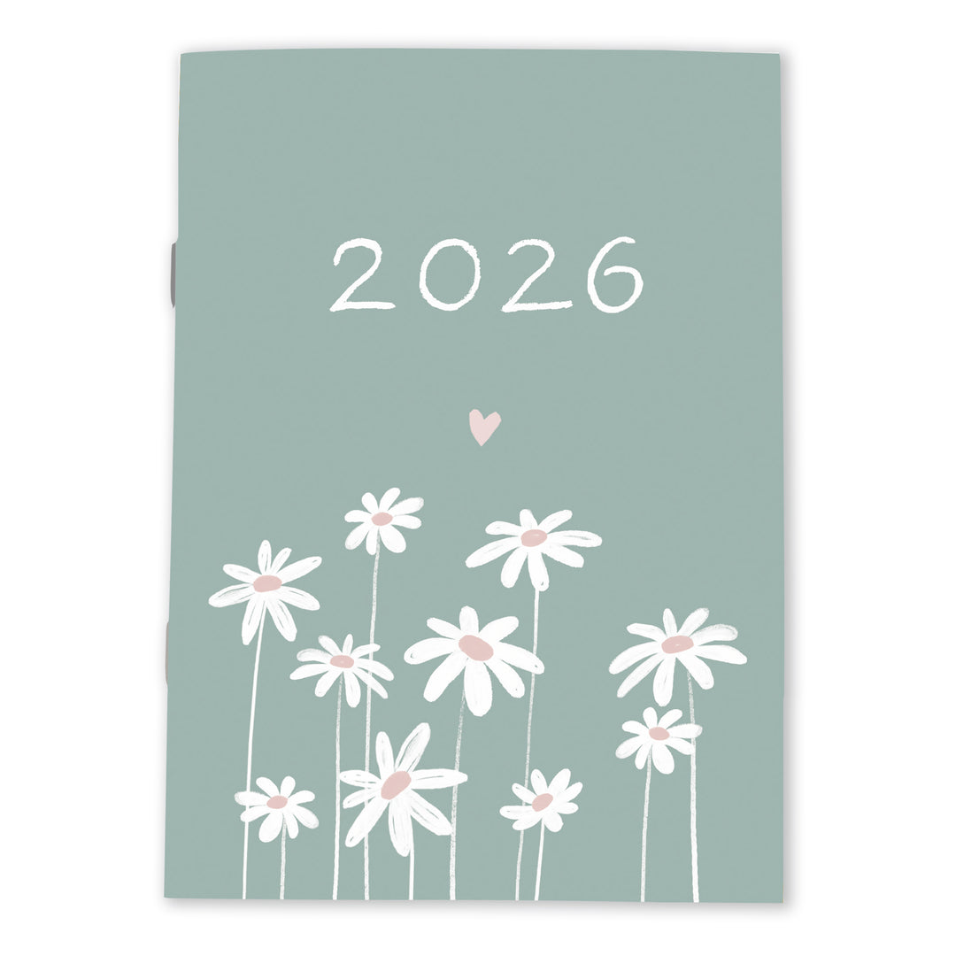 A6 Terminkalender - Kalender 2026 | mini Monatsplaner & Notizbuch | kleiner Taschenkalender | Mint