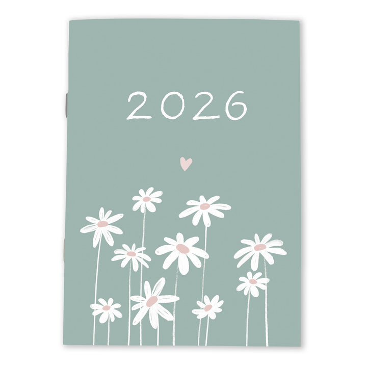 A6 Terminkalender - Kalender 2026 | mini Monatsplaner & Notizbuch | kleiner Taschenkalender | Mint