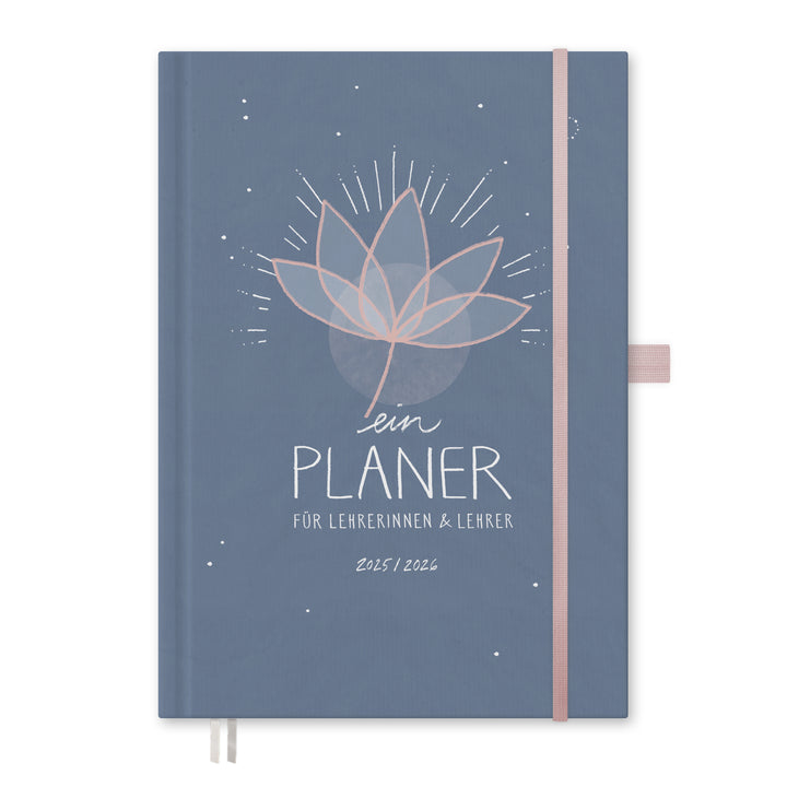 Lehrerkalender 2025 2026 | A4 Lehrer-Planer für Unterrichtsvorbereitung & Schuljahr Planung | 1 Doppelseite pro Woche | klimaneutral, Blau Rosa