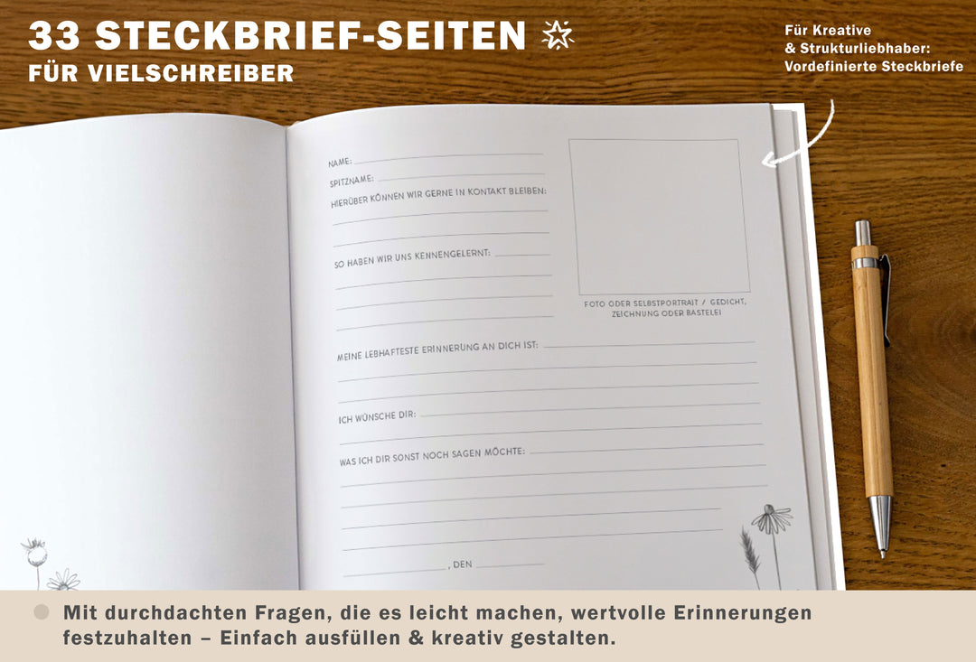Abschiedsbuch für Kollegen, Lehrer, Freunde - Es war schön mit dir! - Abschiedsgeschenk, weiß grau, 92 blanko Seiten, Hardcover, 120g FSC Papier
