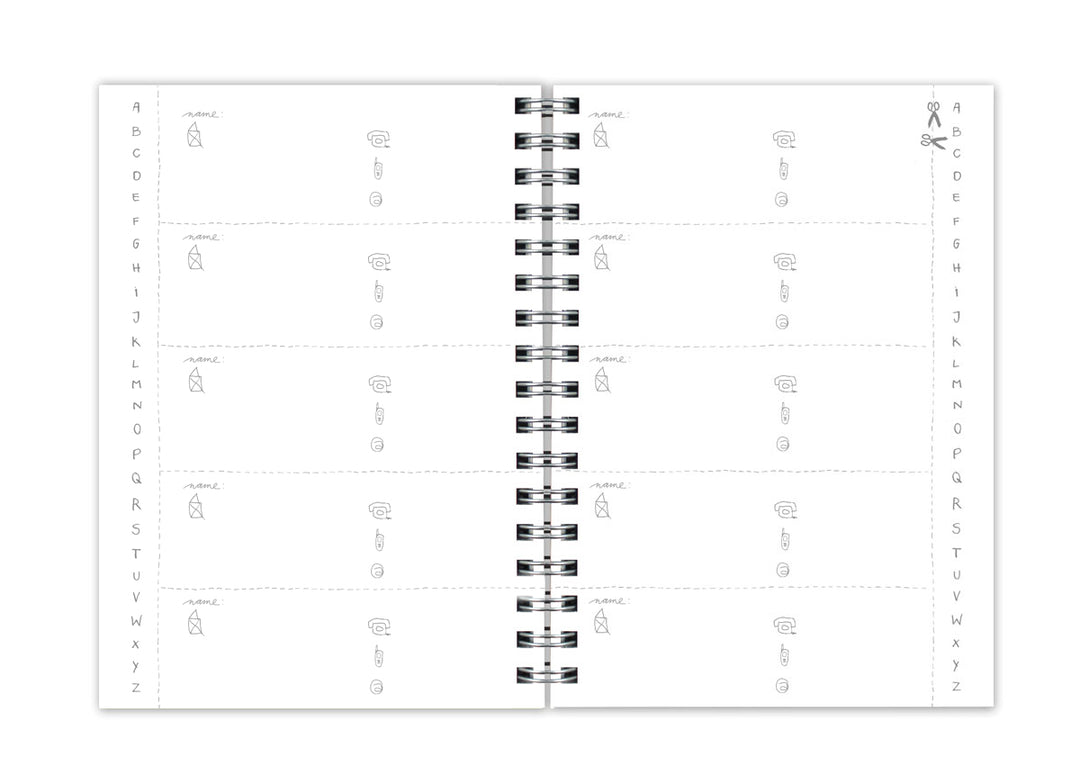 Kleines Adressbuch in A6 - Alle meine Leute | florales Design, mit Reitern, flexibel | Weiß Grau Beige