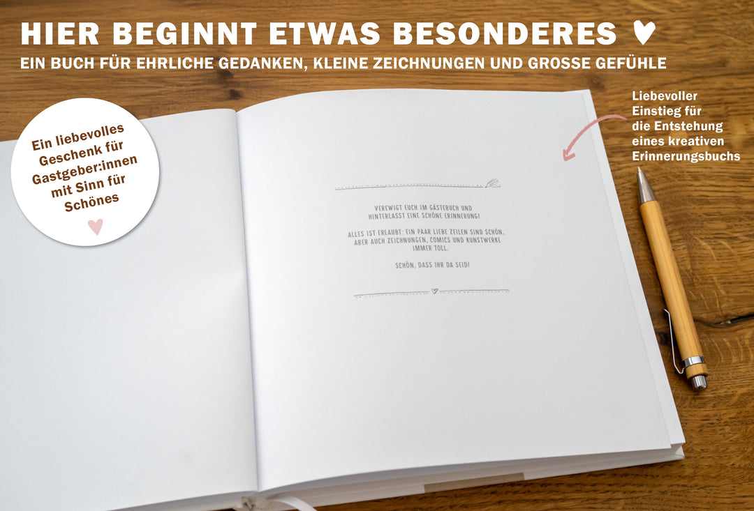 Gaestebuch oder Hochzeitsgaestebuch für Familienfeier Sommerfest, Gartenparty oder Ferienwohnung