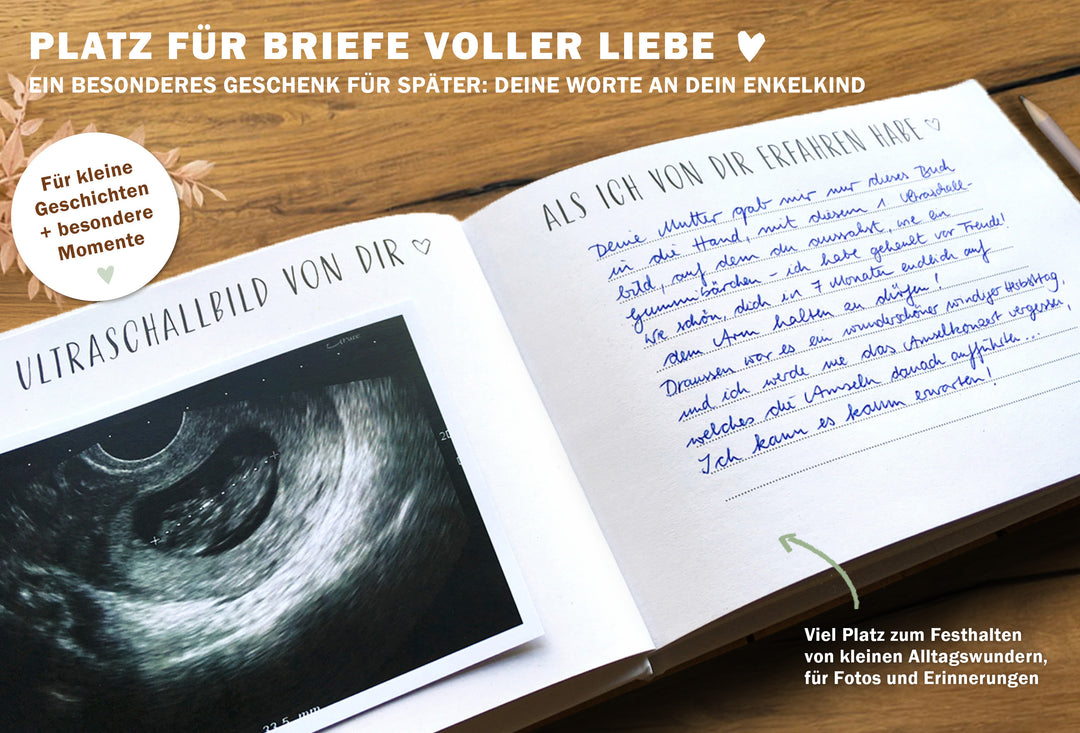 Eintragbuch für die Großeltern zur Geburt, Baby Diary für Oma und Opa