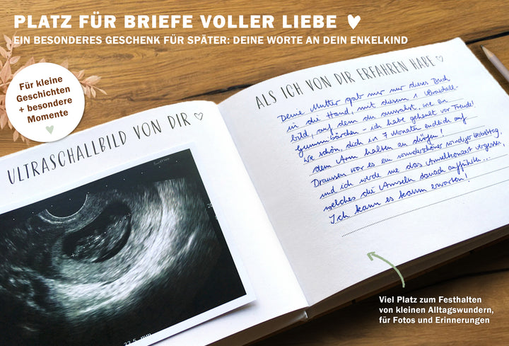 Eintragbuch für die Großeltern zur Geburt, Baby Diary für Oma und Opa