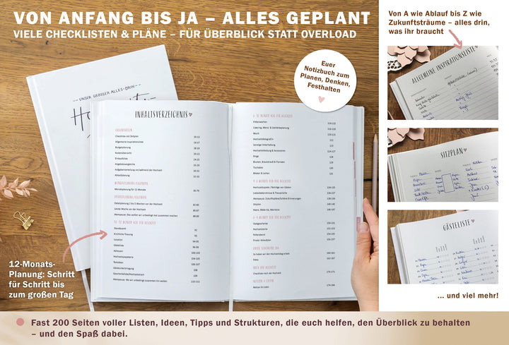 Hochzeitsplaner mit detailliertem Zeitplan