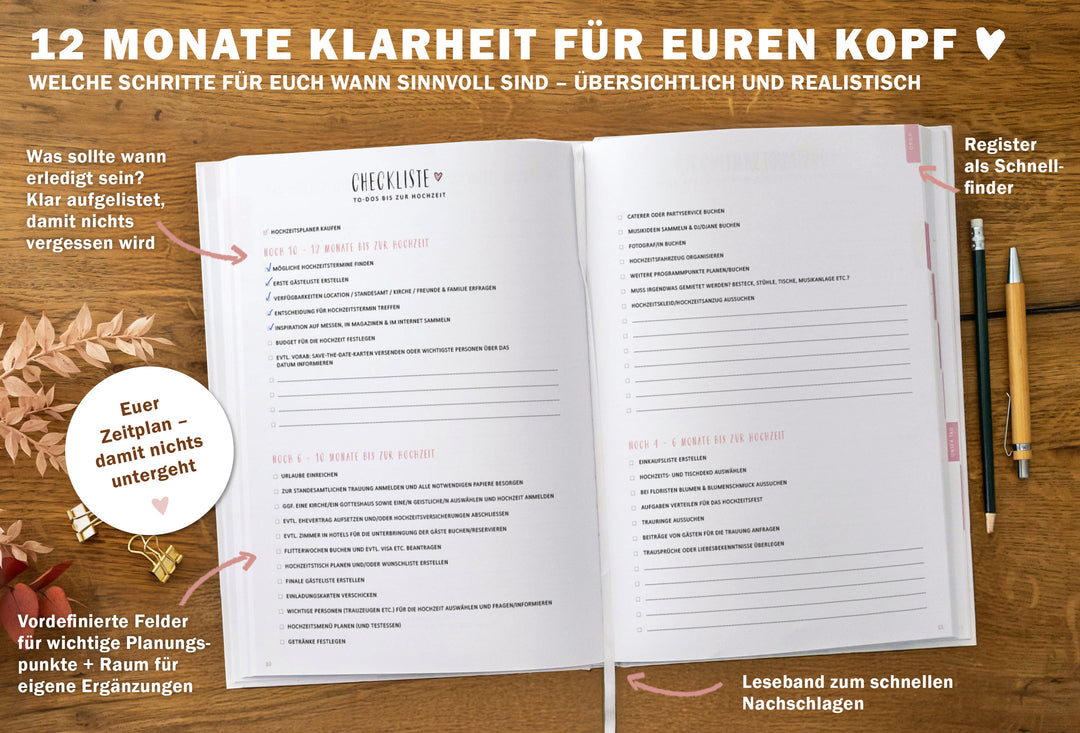 Hochzeitsplaner für die Gästeliste