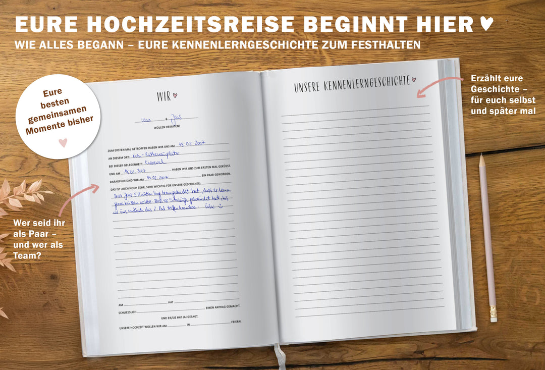 Hochzeitsplaner für wichtige Termine, Standesamt etc.