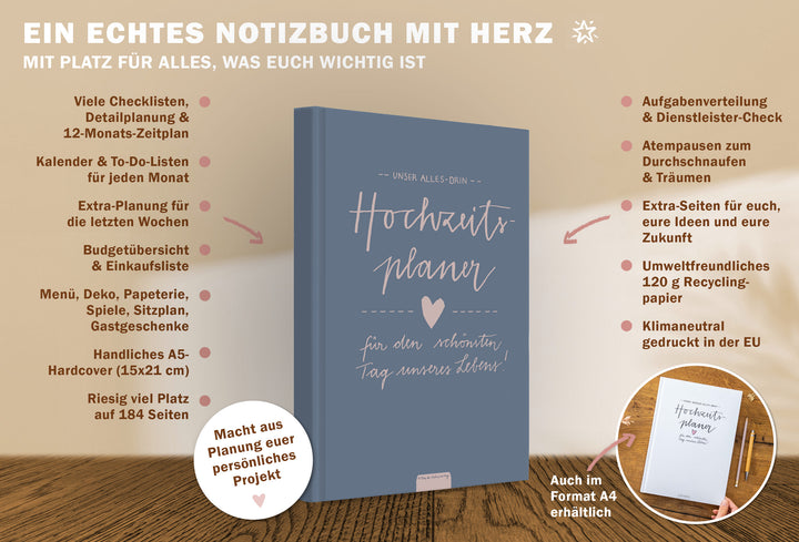 Hochzeitsplaner für wichtige Termine, Standesamt etc.