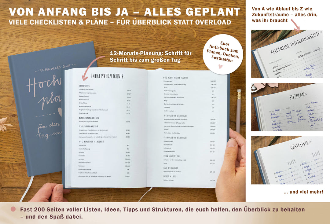 Hochzeitsplaner mit detailliertem Zeitplan