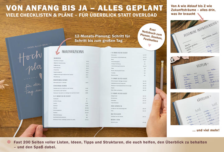 Hochzeitsplaner mit detailliertem Zeitplan