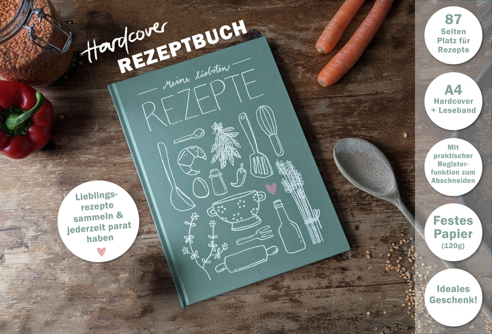 Rezeptbuch für eigene Koch- und Backideen im retro Küchen Design