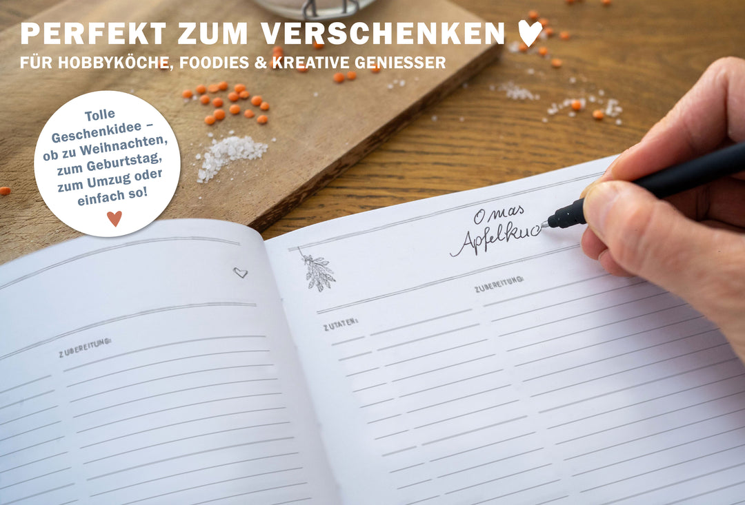 Rezeptebuch zum Rezepte sammeln und verschenken