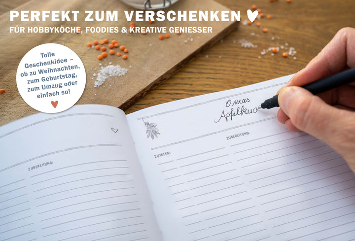 Rezeptebuch zum Rezepte sammeln und verschenken