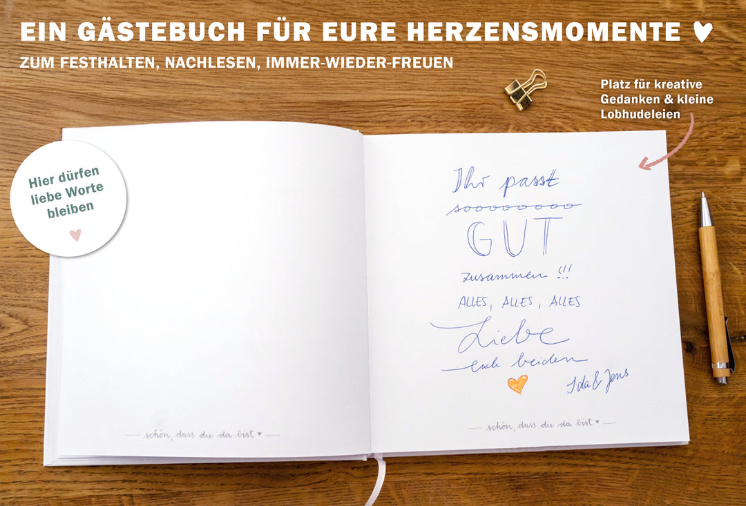 Design Hochzeitsgästebuch für Minimalisten Hochzeit, Weiß Salbei Grün