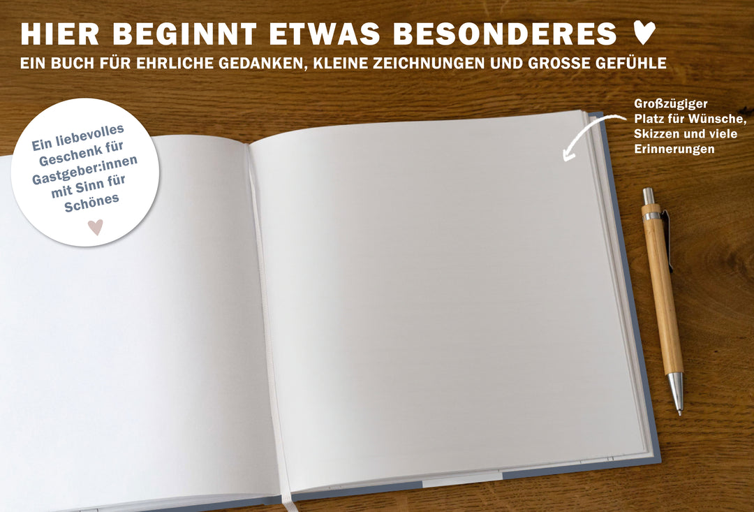 Gästebuch oder Hochzeitsgästebuch für Familienfeier Sommerfest, Gartenparty oder Ferienwohnung