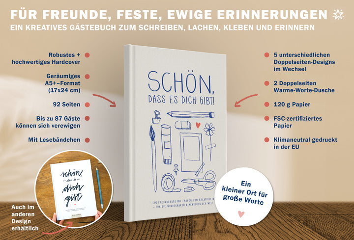 Gästebuch Freundebuch Creme Erwachsene Party