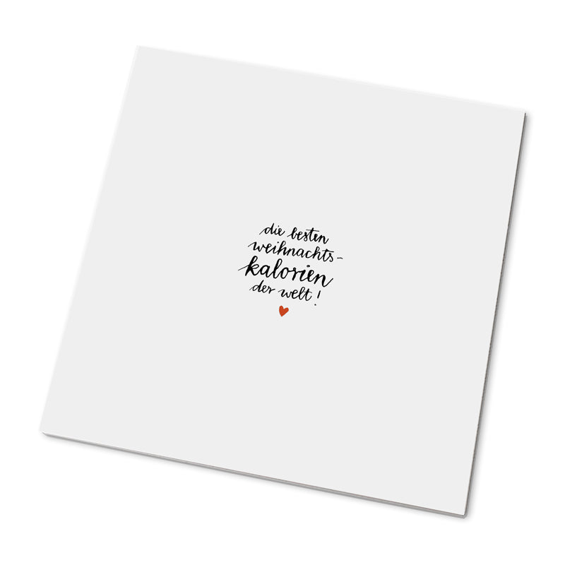 25 Marmeladendeckchen - Weihnachtskalorien - Abreißblock Weiß, Kalligrafie, Gläserdeckchen Marmelade, Recyclingpapier + 10m Bakers Twine, Justiergummi