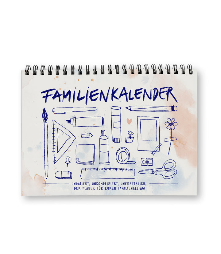 Familienkalender mit 5 Spalten ohne Jahr, A5 Querformat