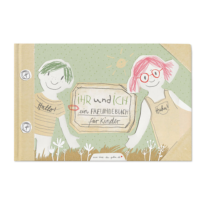 Freundebuch für Kinder, Ihr und ich Kinderfreundebuch für Schule & Kindergarten, A5 Quer, Hardcover, Eintragbuch als Poesiealbum für Jungen & Mädchen